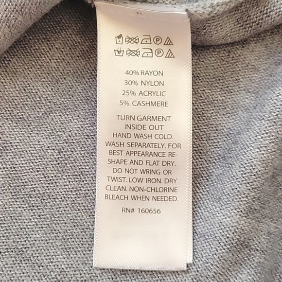 Rachel Zoe Gray Embellished Elephant Cashmere Blend Long Sleeve Shirt - Size S - Picture 6 of 6